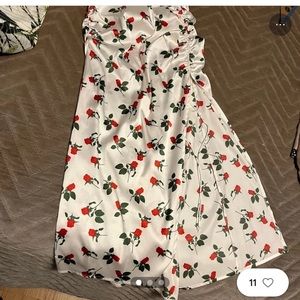 For Love & Lemons Cherry Satin Mid-length Skirt